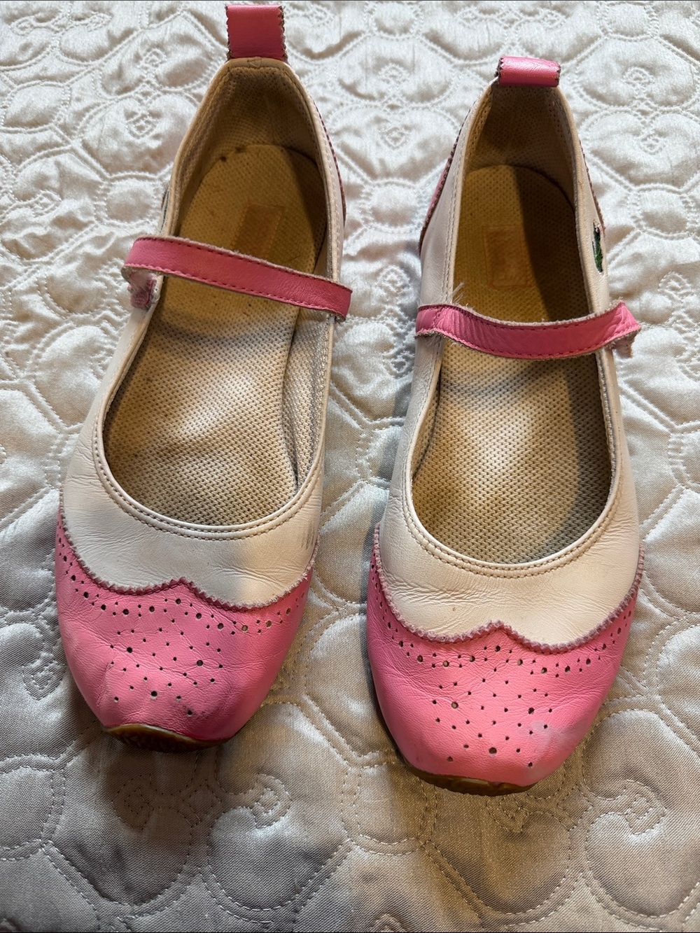 Women’s Lacoste Sport Pink and White Mary Jane Flats